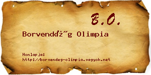 Borvendég Olimpia névjegykártya